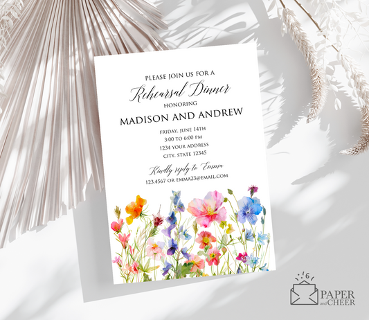 Wildflowers Rehearsal Dinner Invitation