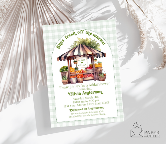 She's fresh off the market bridal shower invitation
