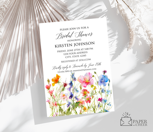 Wildflower Bridal Shower Invitation