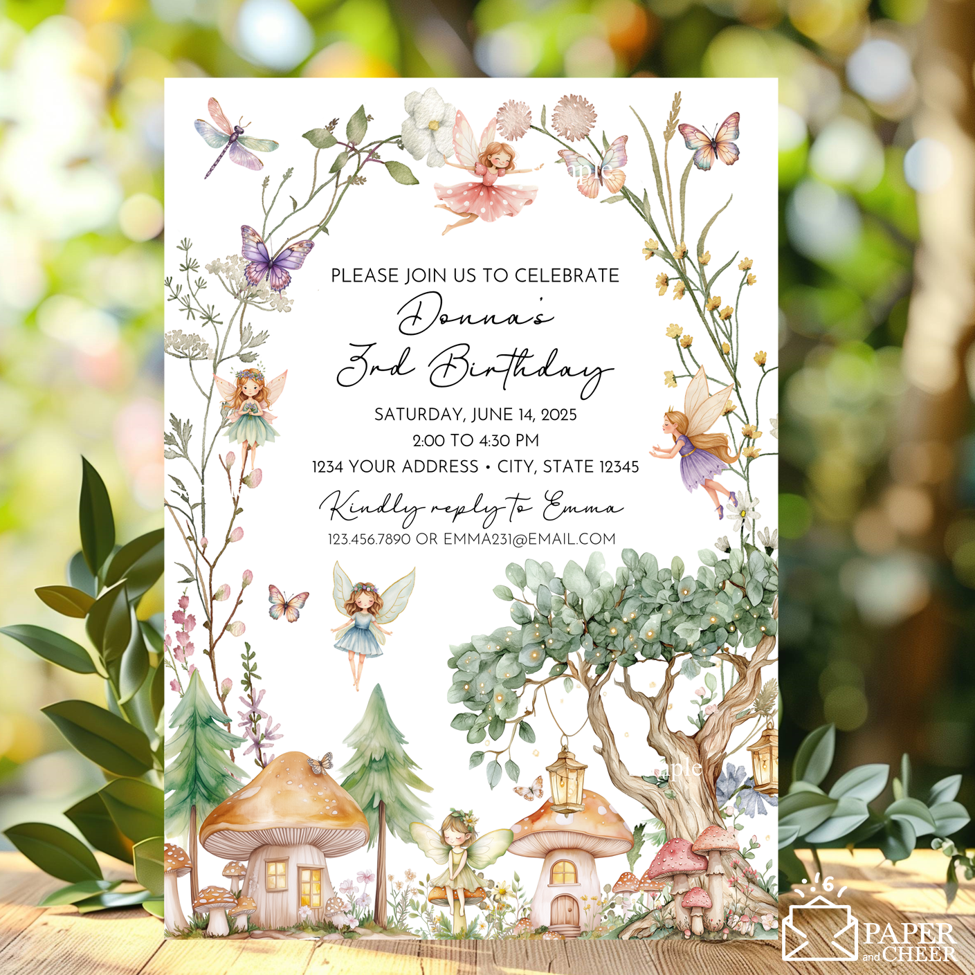 Fairy Garden Birthday Invitation