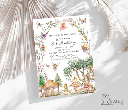 Fairy Garden Birthday Invitation