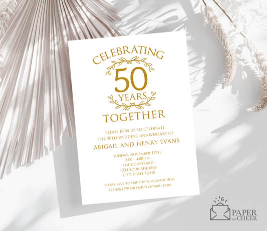50th Wedding Anniversary Invitations