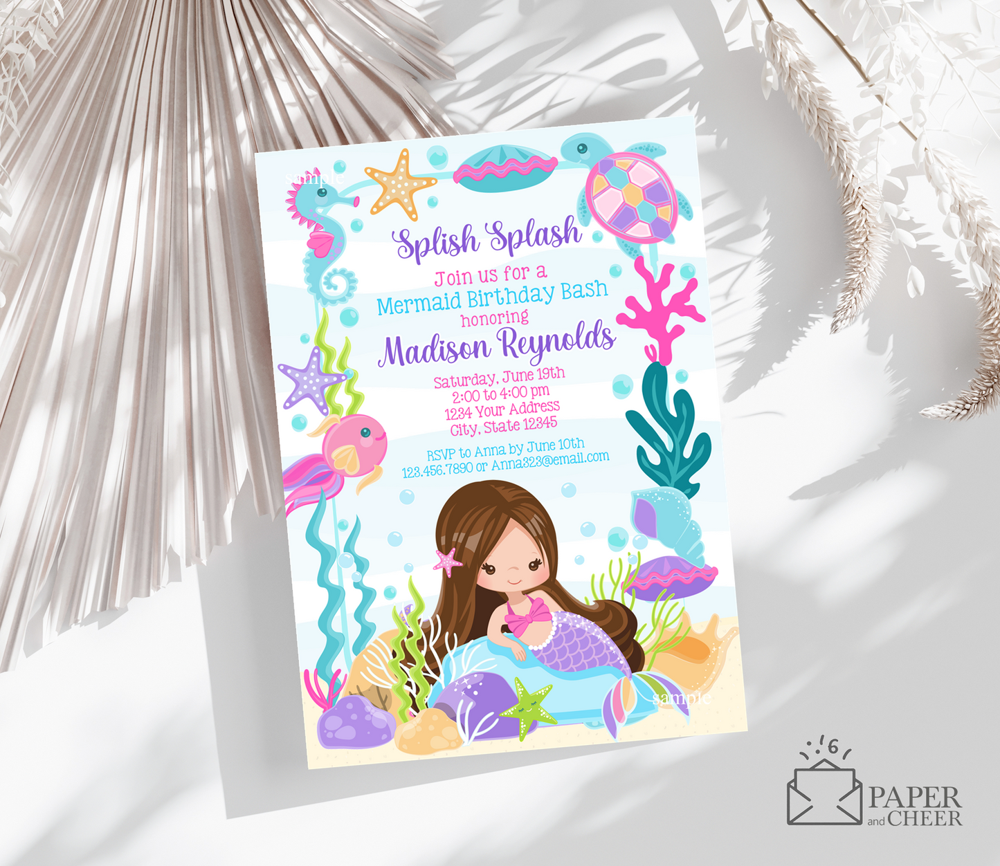 Mermaid Birthday Invitation (any age)