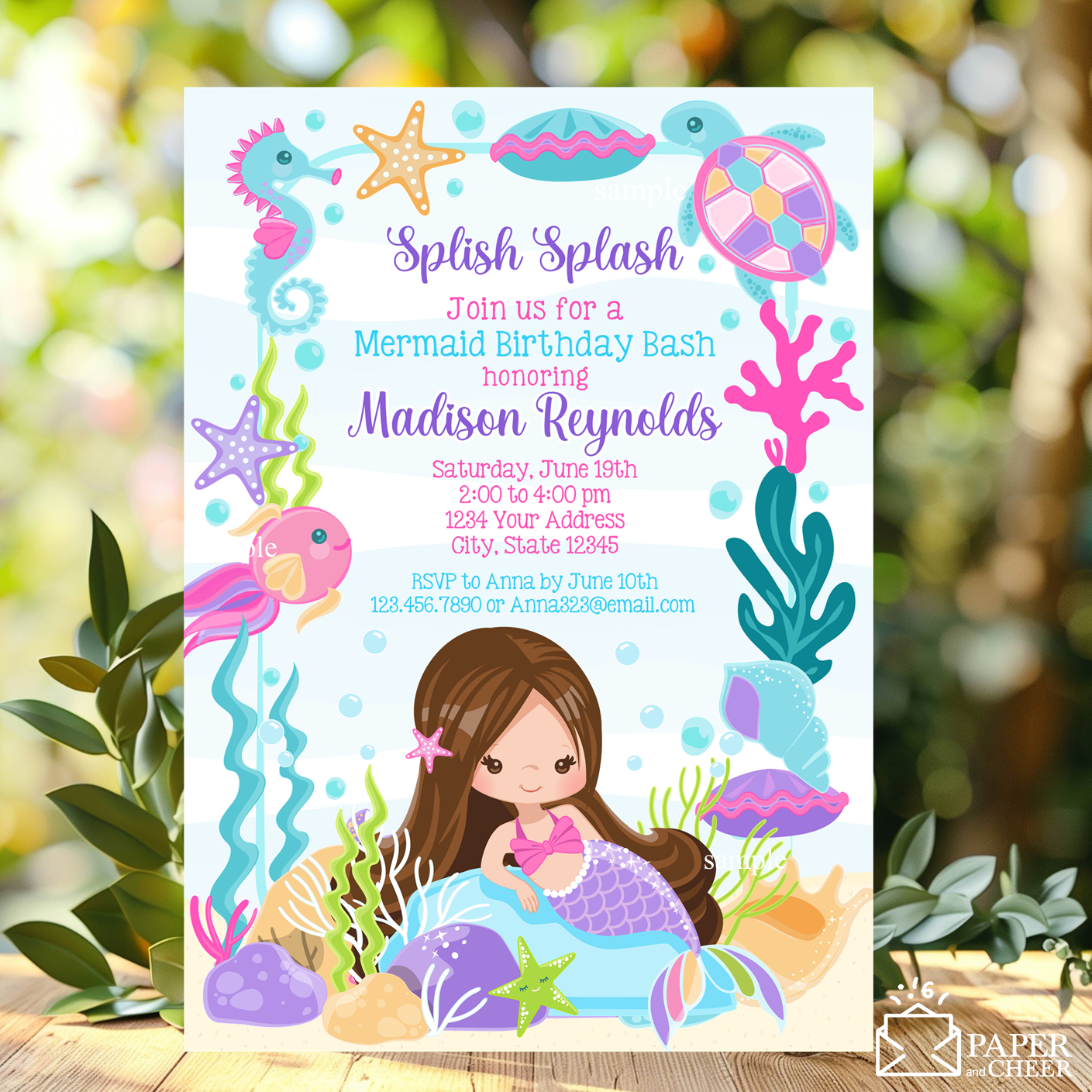 Mermaid Birthday Invitation (any age)