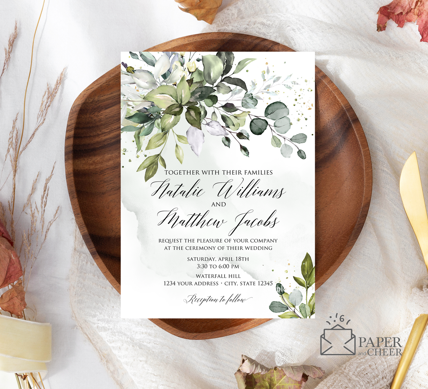 Eucalyptus Greenery Wedding Invitation