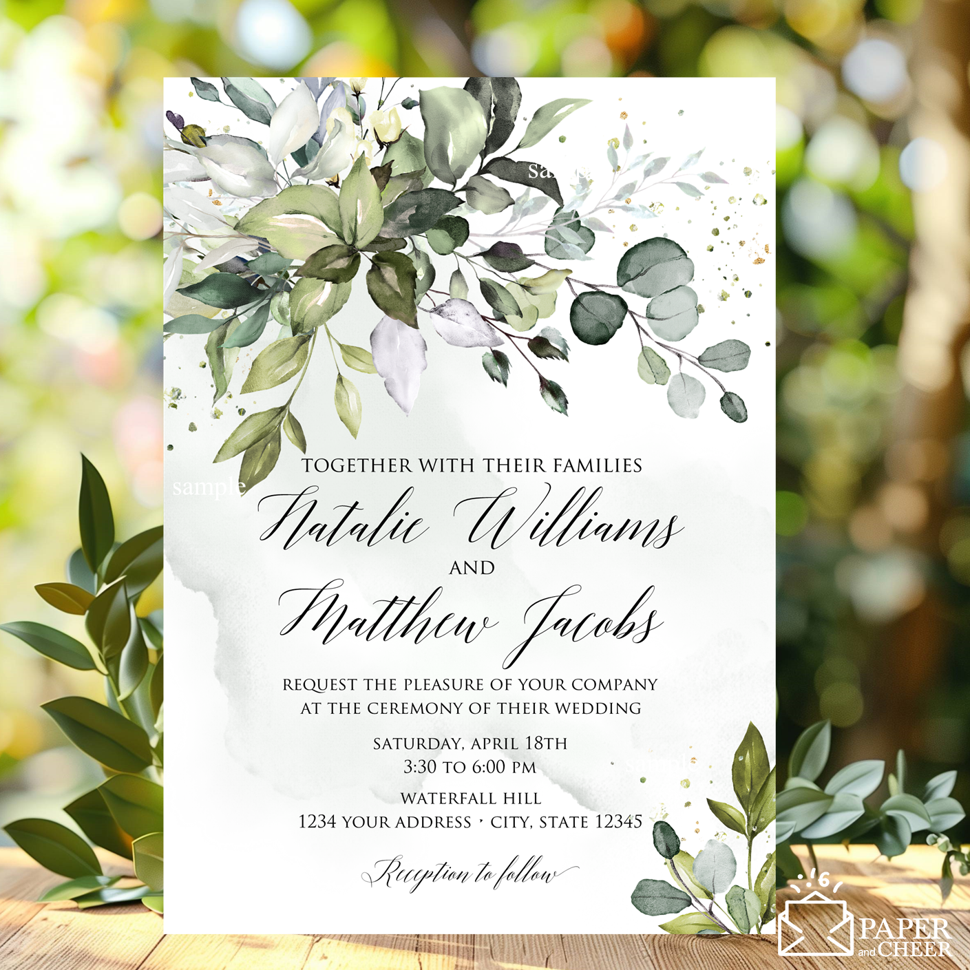 Eucalyptus Greenery Wedding Invitation