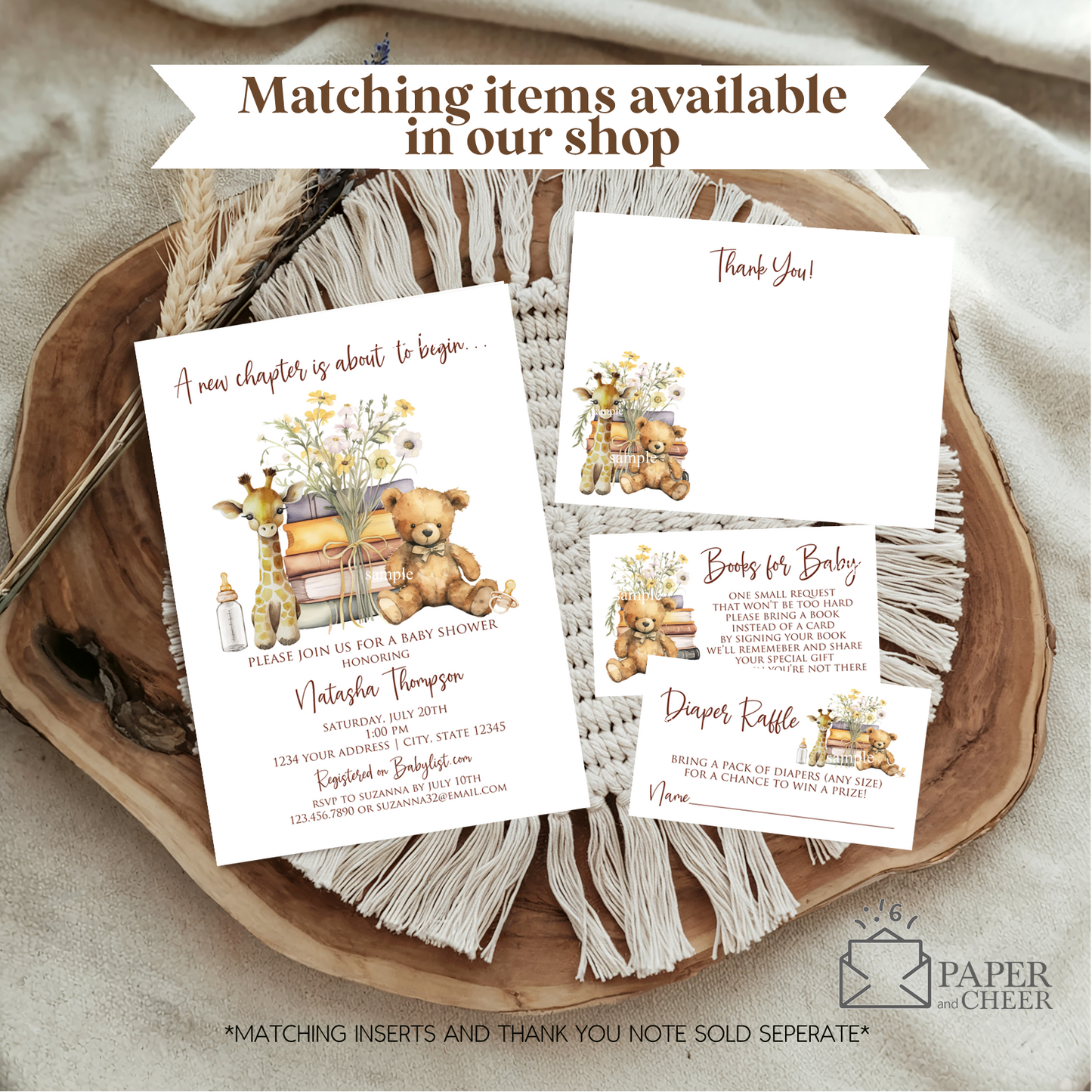 A New Chapter is About to Begin Baby Shower Invitation