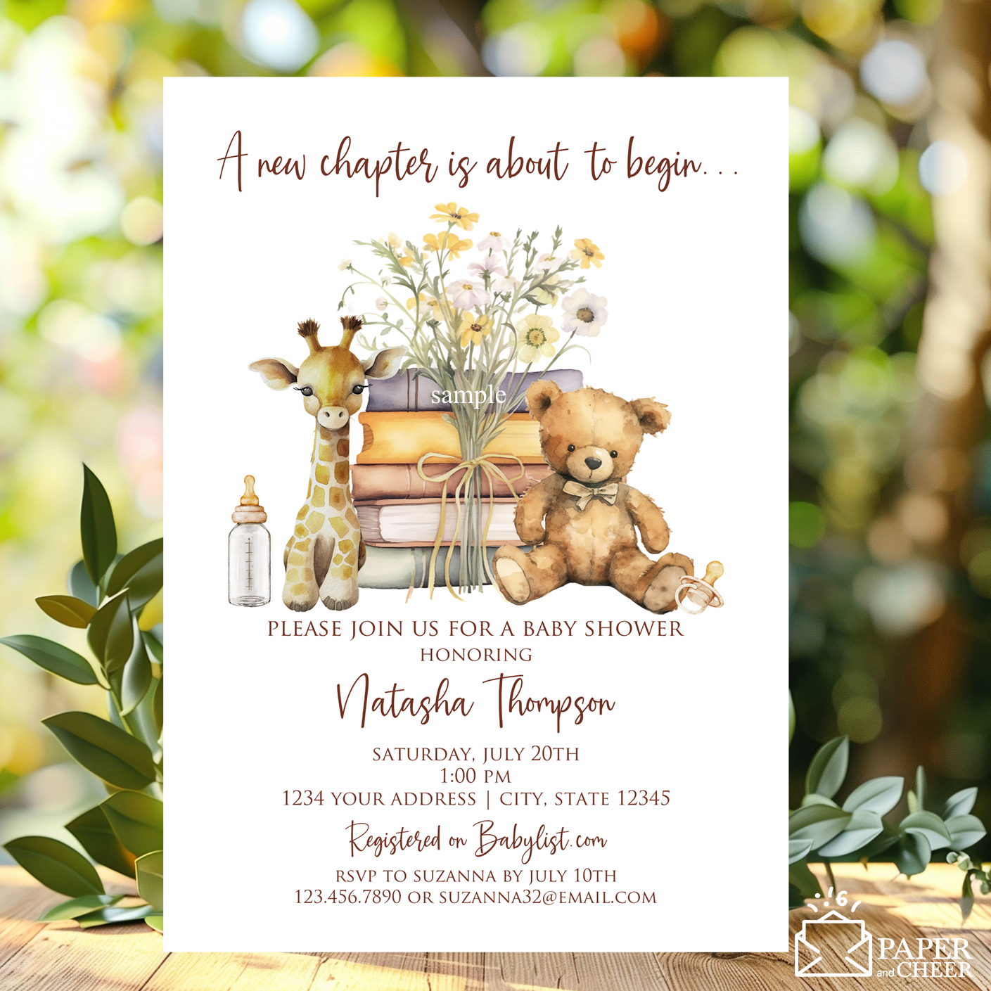 A New Chapter is About to Begin Baby Shower Invitation