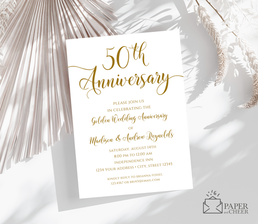 50th Wedding Anniversary Invitations