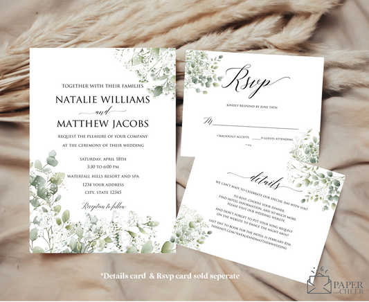 Baby's Breath Wedding Invitation