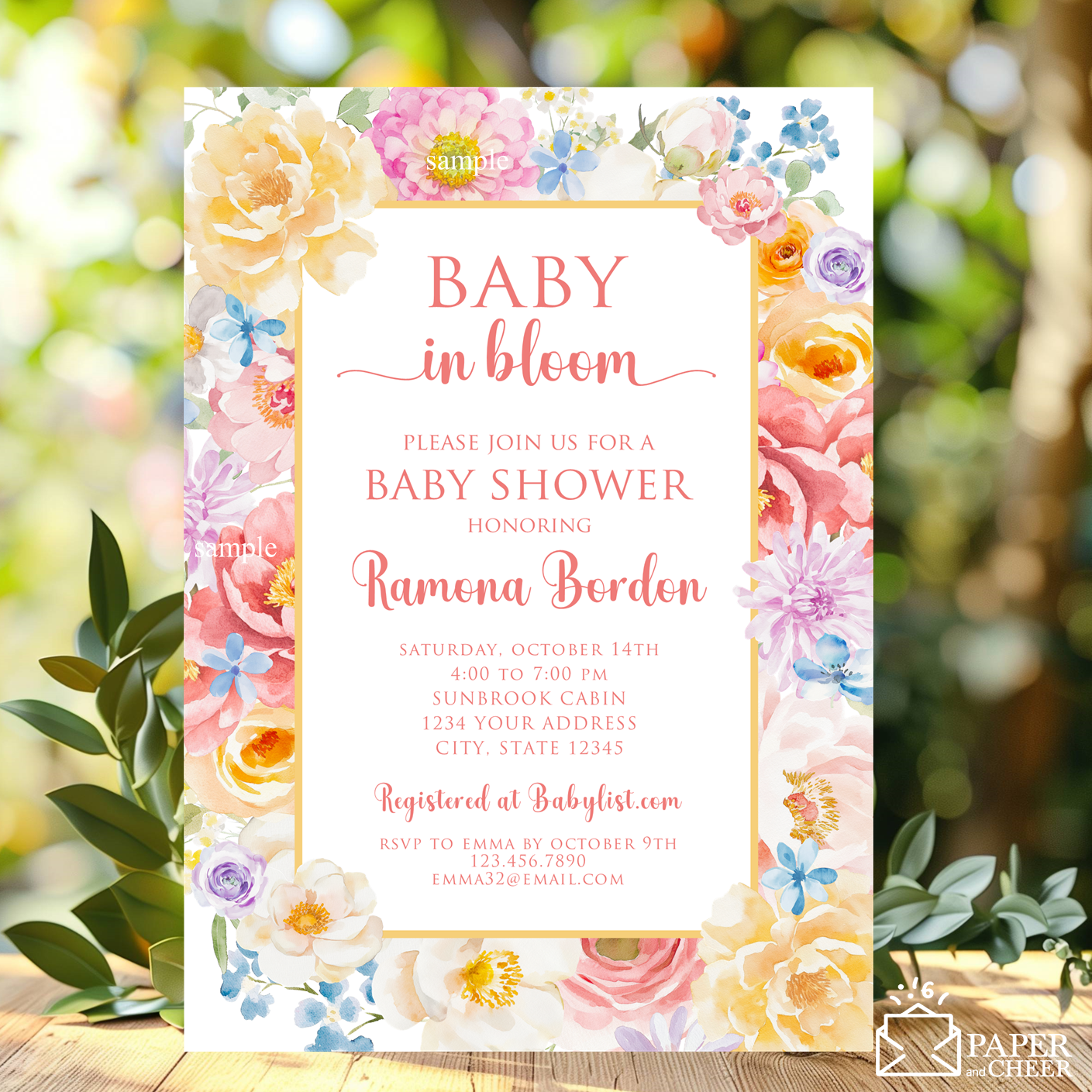 Floral Baby in Bloom Baby Shower Invitation