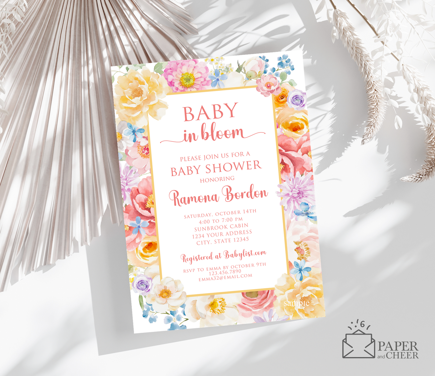 Floral Baby in Bloom Baby Shower Invitation