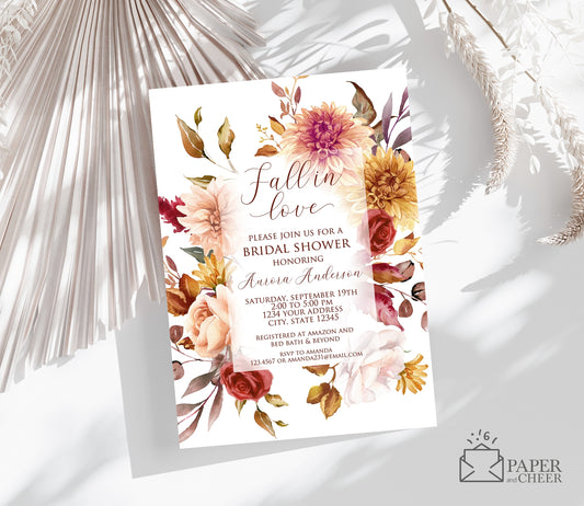 Fall in Love Bridal Shower Invitation