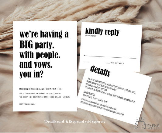Simple Fun Wedding Invitation