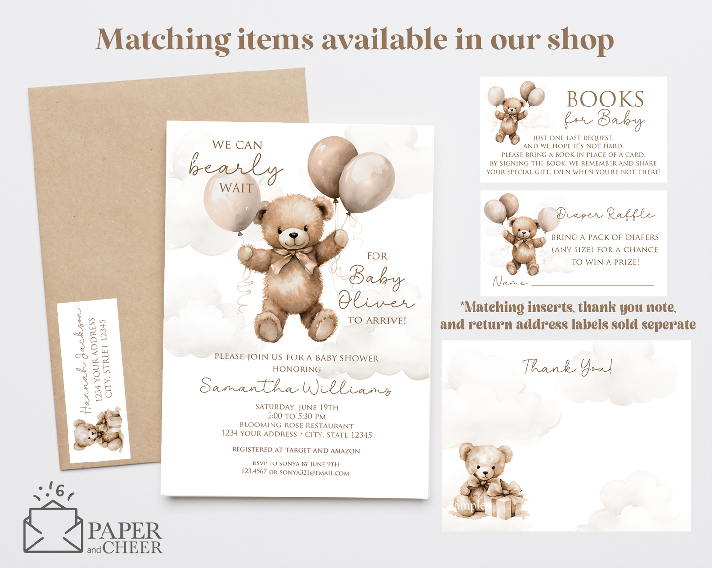 Teddy Bear Baby Shower Invitation (Gender Neutral)