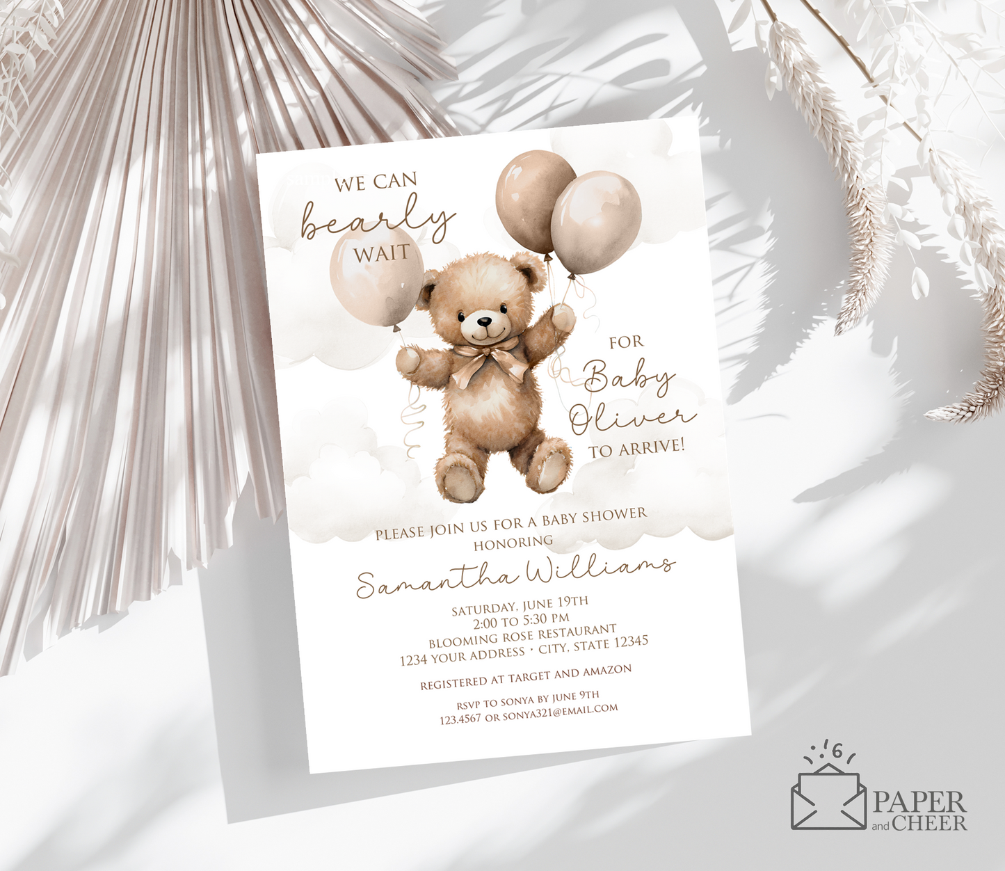 Teddy Bear Baby Shower Invitation (Gender Neutral)