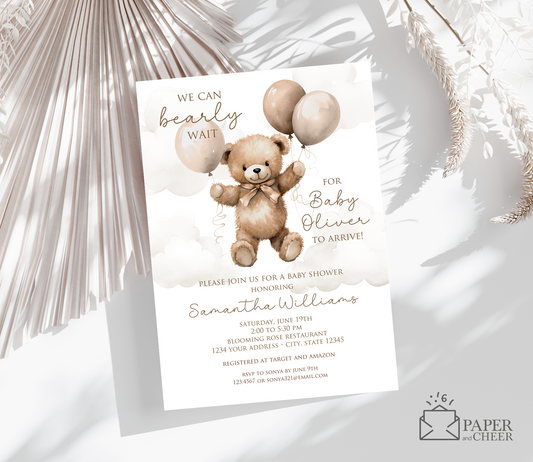 Teddy Bear Baby Shower Invitation (Gender Neutral)
