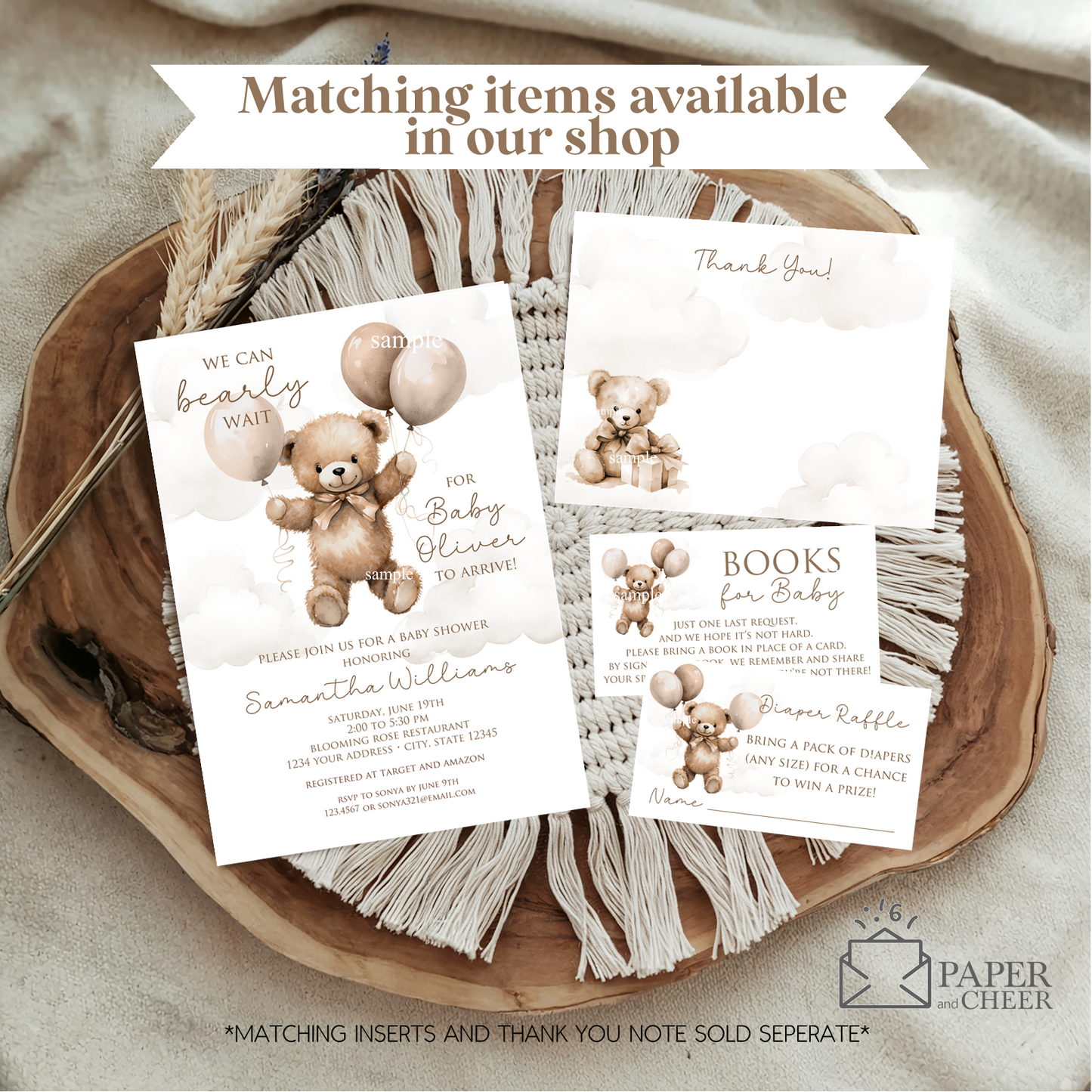 Teddy Bear Baby Shower Invitation (Gender Neutral)