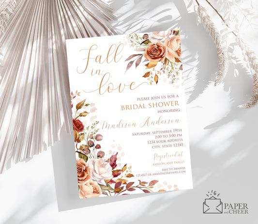 Fall in Love Bridal Shower Invitation