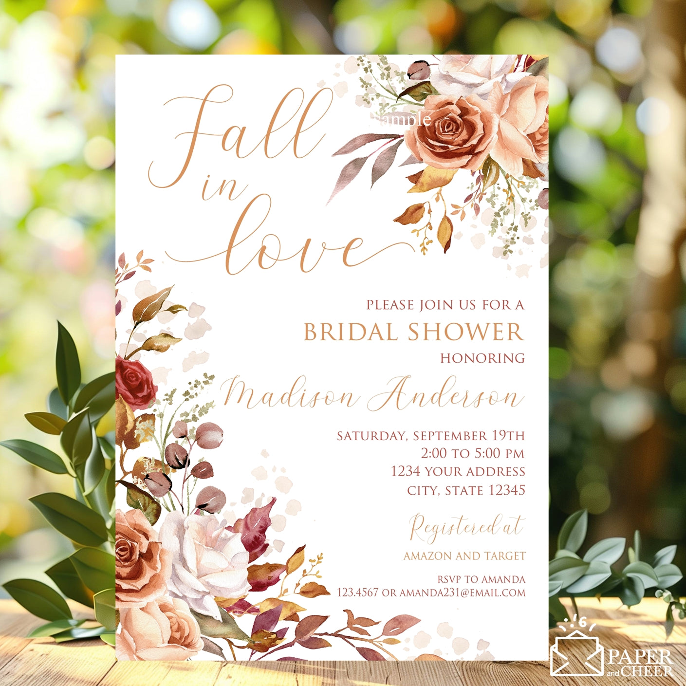 Fall in Love Bridal Shower Invitation