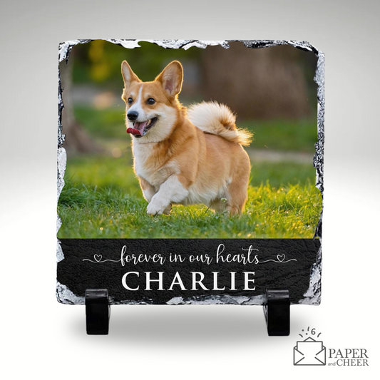 Personalized Pet Memorial Slate Rock Plaque